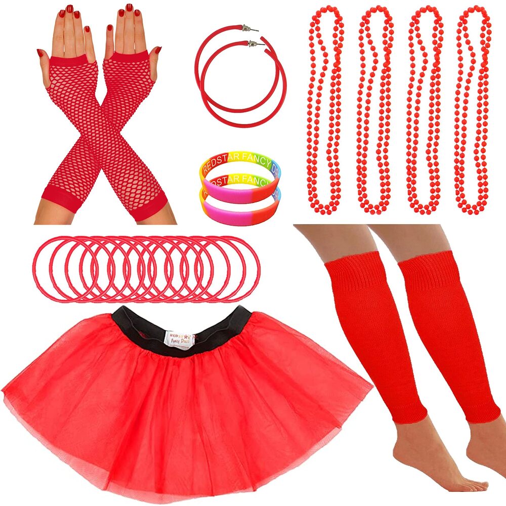 6722 80s Fancy Dress Neon Accessoriess Tutu Party Costume,